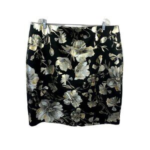 Roz & Ali Women's Floral Metalic Skirt